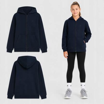 BLUZA DZIEWCZĘCA ROZPINANA 4F DRESOWA Z KAPTUREM