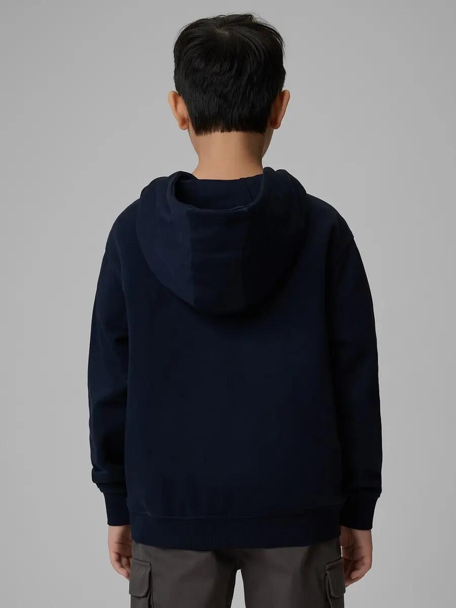 BLUZA CHŁOPIĘCA 4F DRESOWA Z KAPTUREM M1860 GRANAT 3/8
