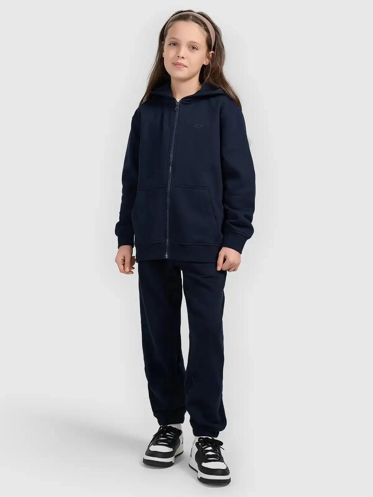 BLUZA DZIEWCZĘCA ROZPINANA 4F DRESOWA Z KAPTUREM 8/11