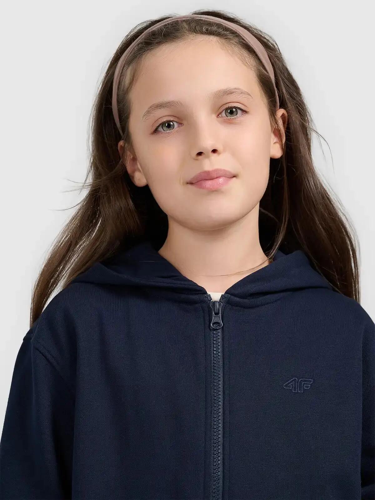 BLUZA DZIEWCZĘCA ROZPINANA 4F DRESOWA Z KAPTUREM 7/11