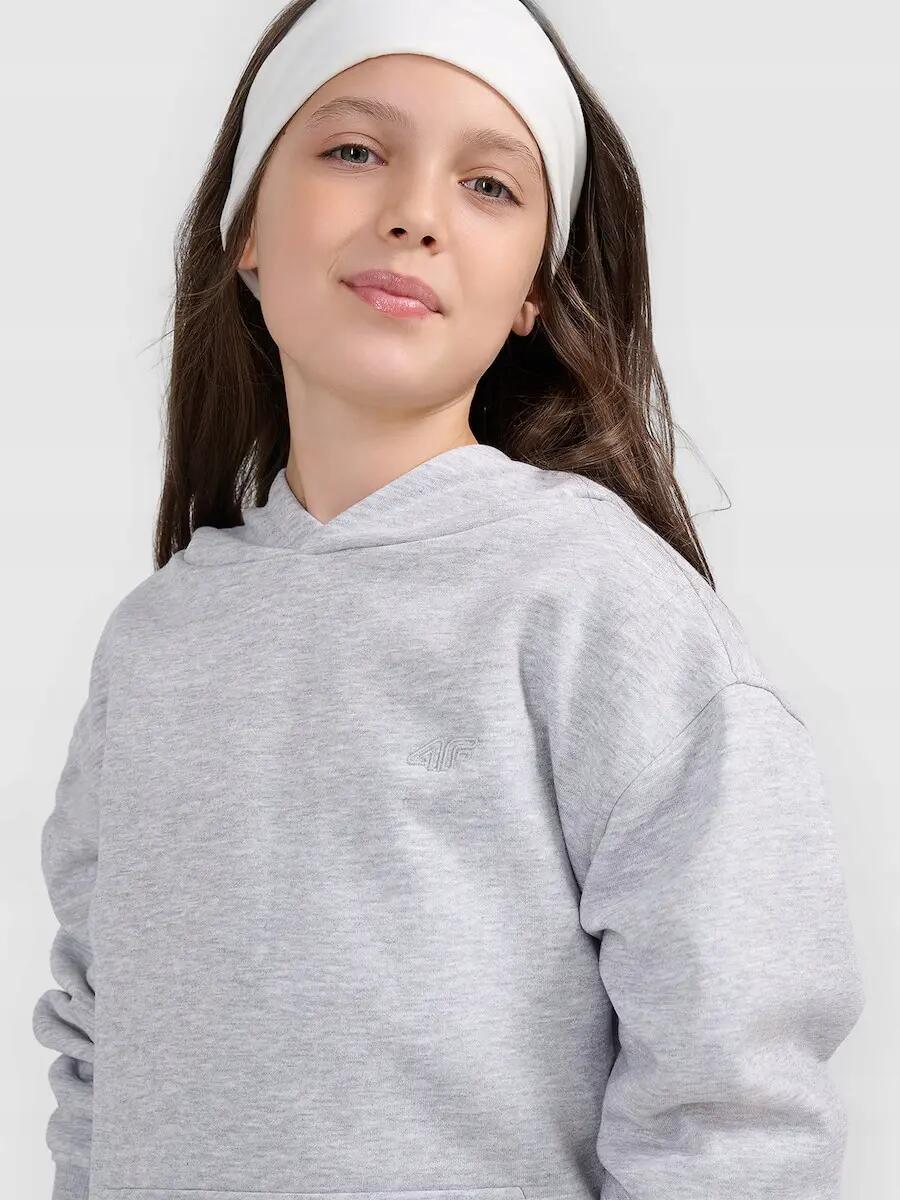 BLUZA CHŁOPIĘCA 4F Z KAPTUREM NIEROZPINANA SPORTOWA 7/8