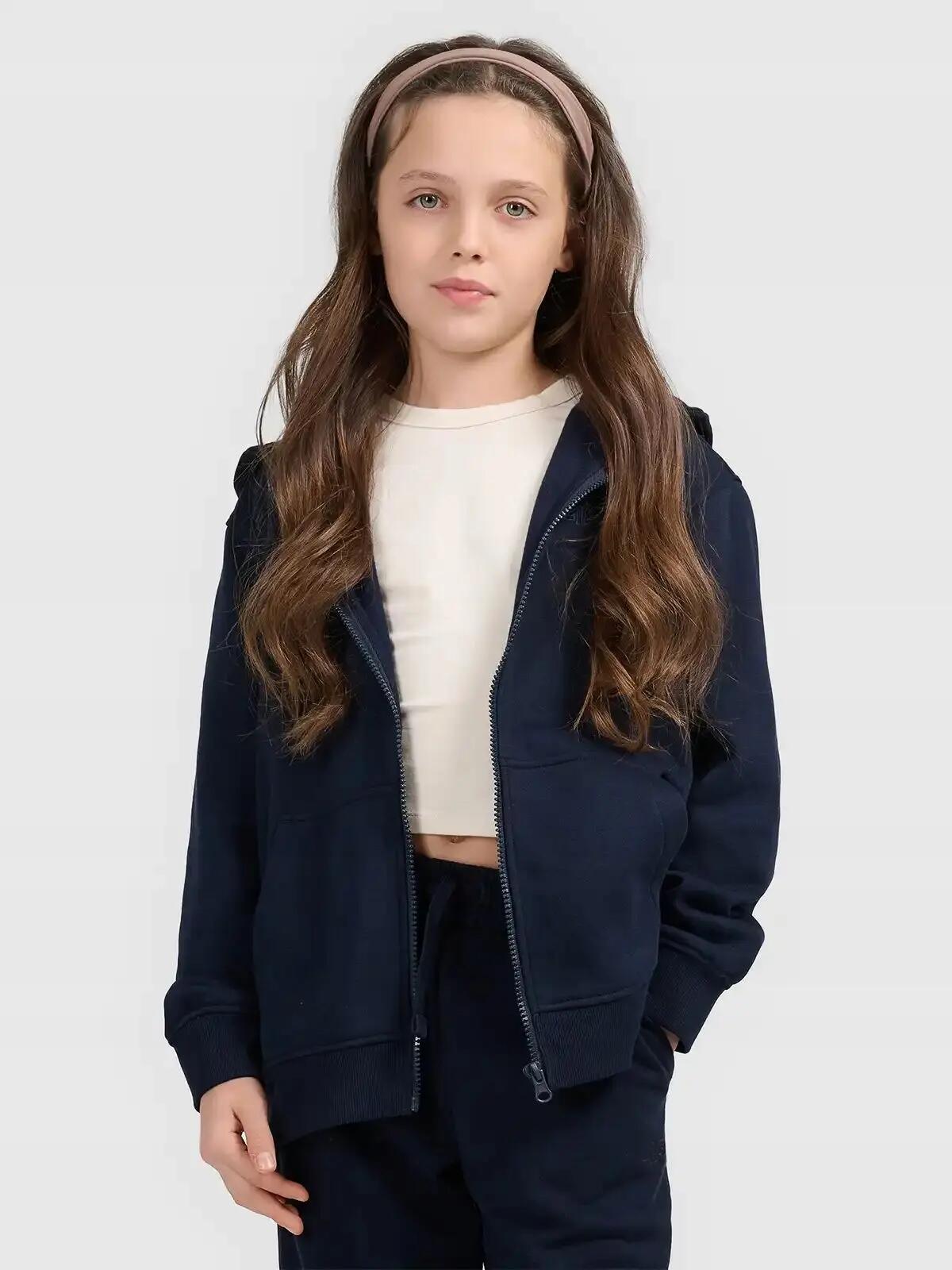 BLUZA DZIEWCZĘCA ROZPINANA 4F DRESOWA Z KAPTUREM 2/11