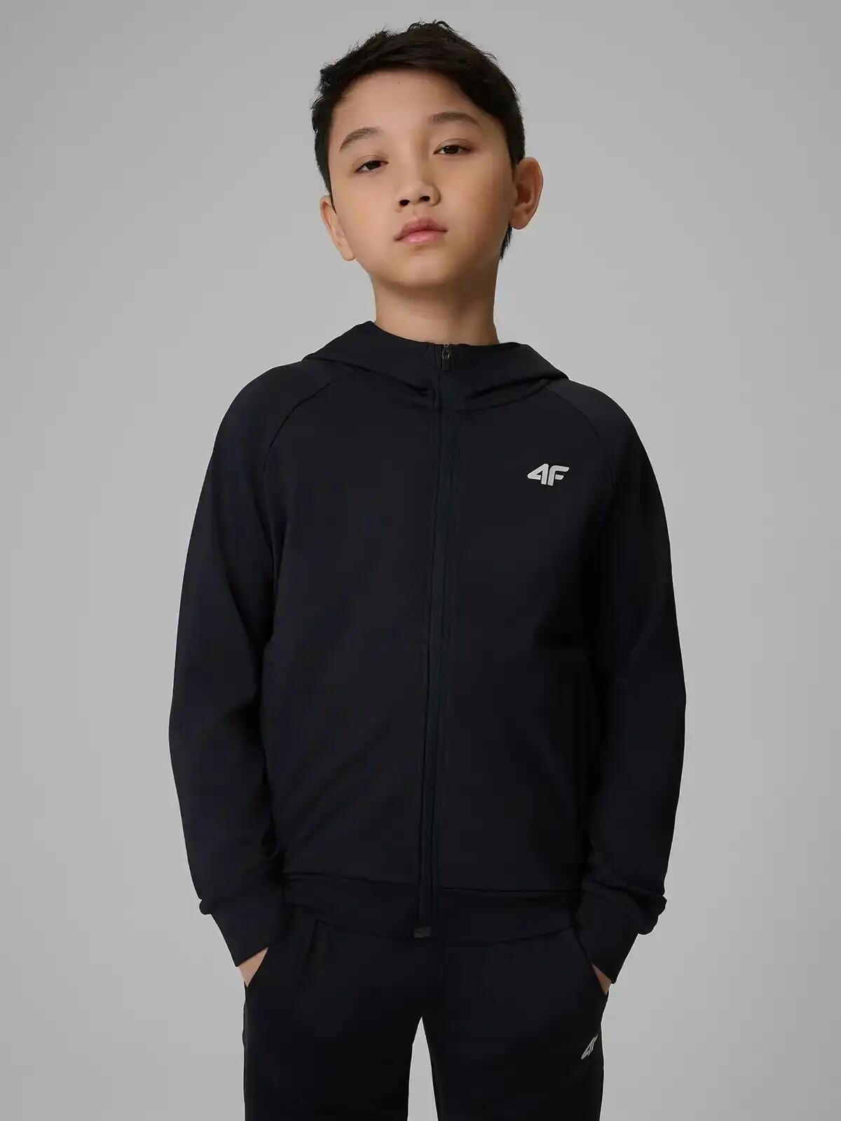BLUZA CHŁOPIĘCA ROZPINANA 4F Z KAPTUREM SPORTOWA DZIECIĘCA 3/10
