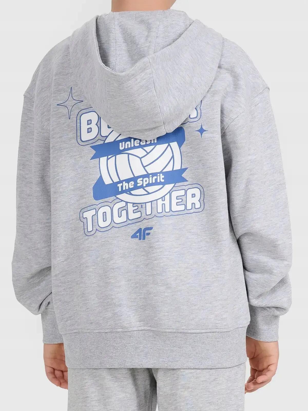 BLUZA DRESOWA 4F DZIEWCZĘCA Z KAPTUREM ROZPINANA 3/5