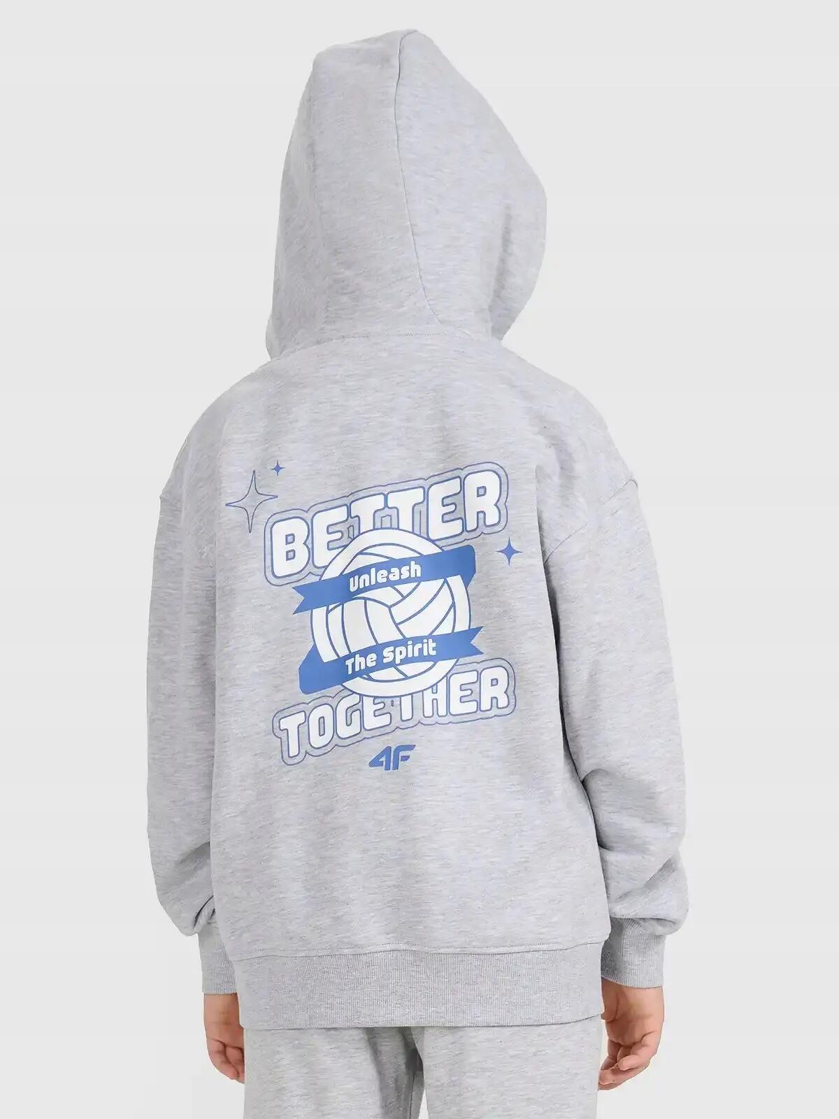 BLUZA DRESOWA 4F DZIEWCZĘCA Z KAPTUREM ROZPINANA 2/5