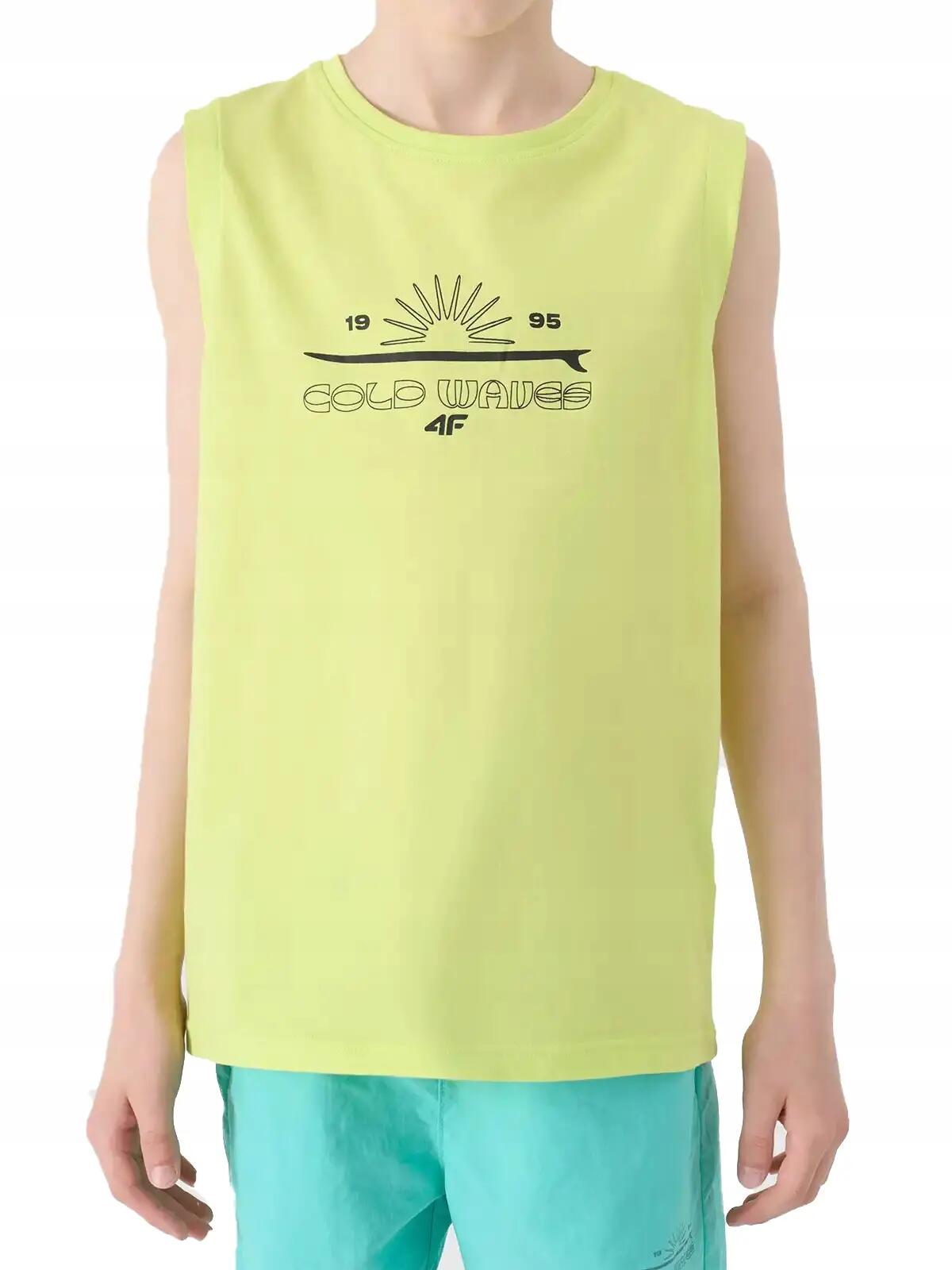 KOSZULKA CHŁOPIĘCA 4F T-SHIRT M163 BEZRĘKAWNIK 2/3