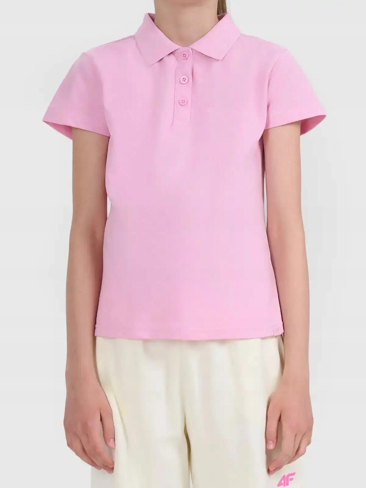 KOSZULKA POLO 4F DZIEWCZĘCA T-SHIRT SPORTOWY 2/4
