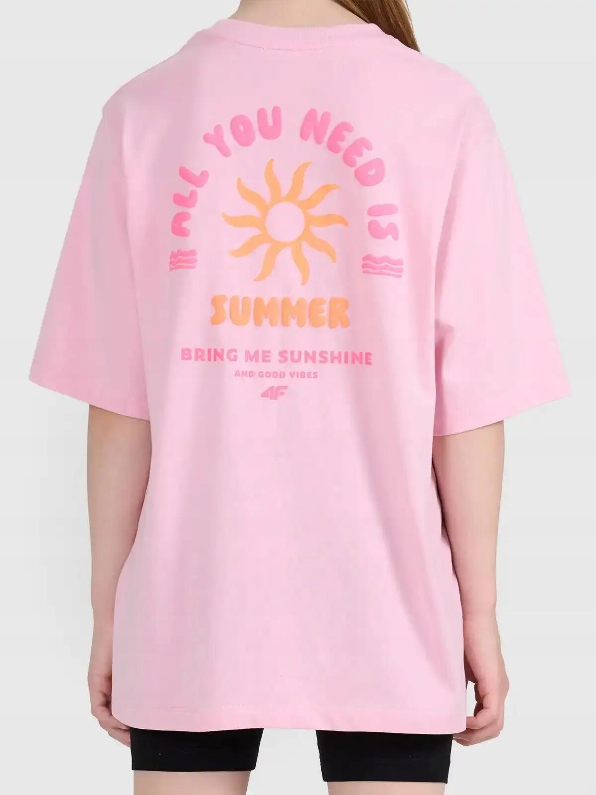 T-SHIRT DZIEWCZĘCY 4F SPORTOWY KOSZULKA Z 3/4