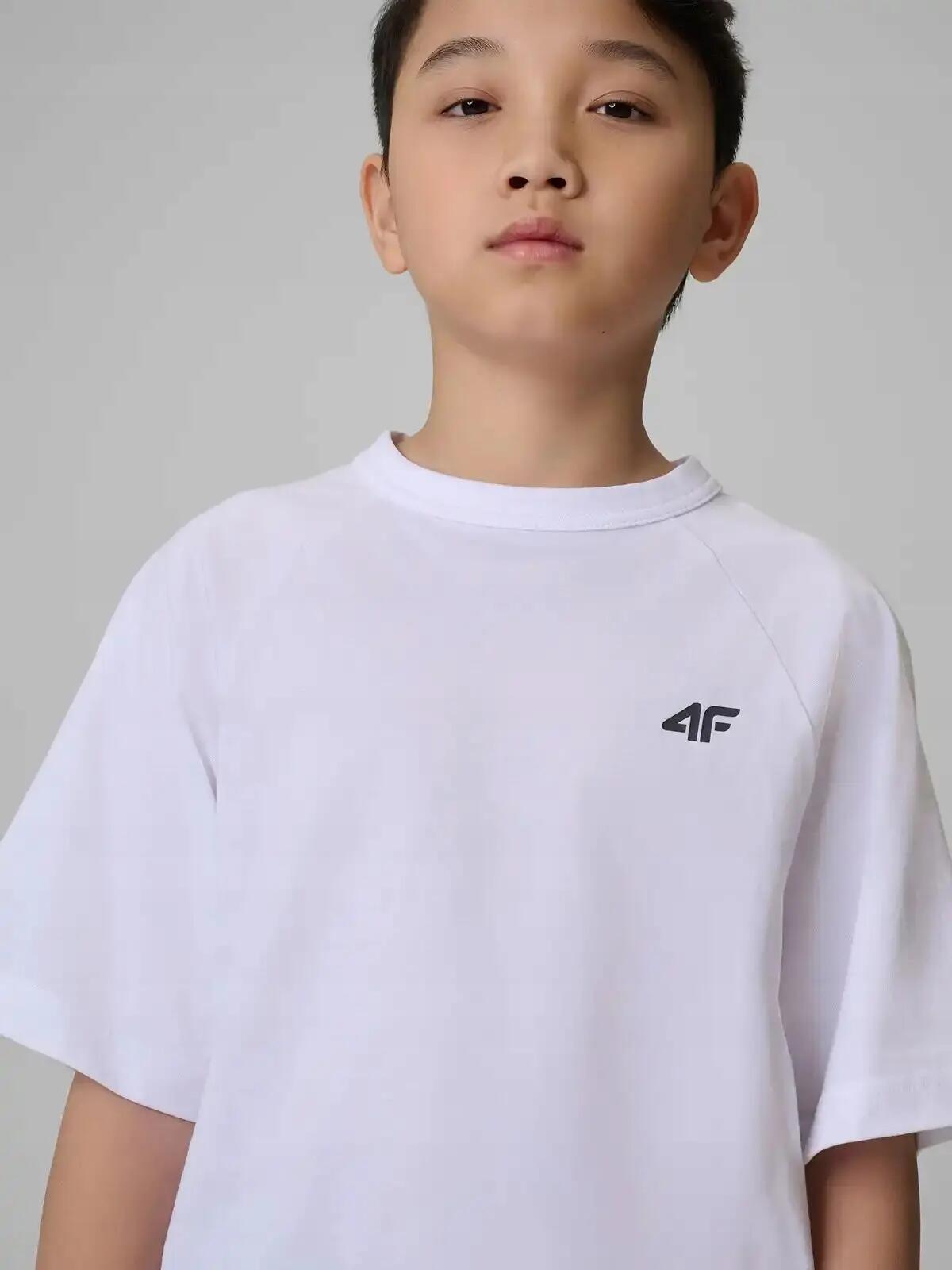 T-SHIRT CHŁOPIĘCY 4F KOSZULKA BAWEŁNIANA GŁADKA 7/10