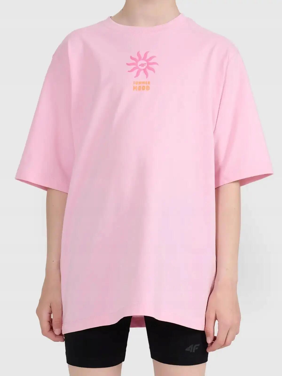 T-SHIRT DZIEWCZĘCY 4F SPORTOWY KOSZULKA Z 2/4