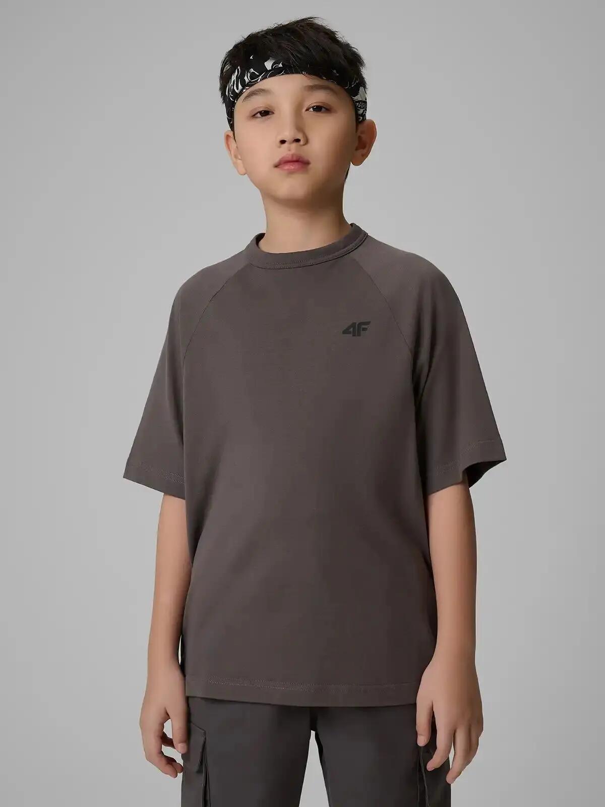 T-SHIRT CHŁOPIĘCY 4F KOSZULKA BAWEŁNIANA GŁADKA 2/10