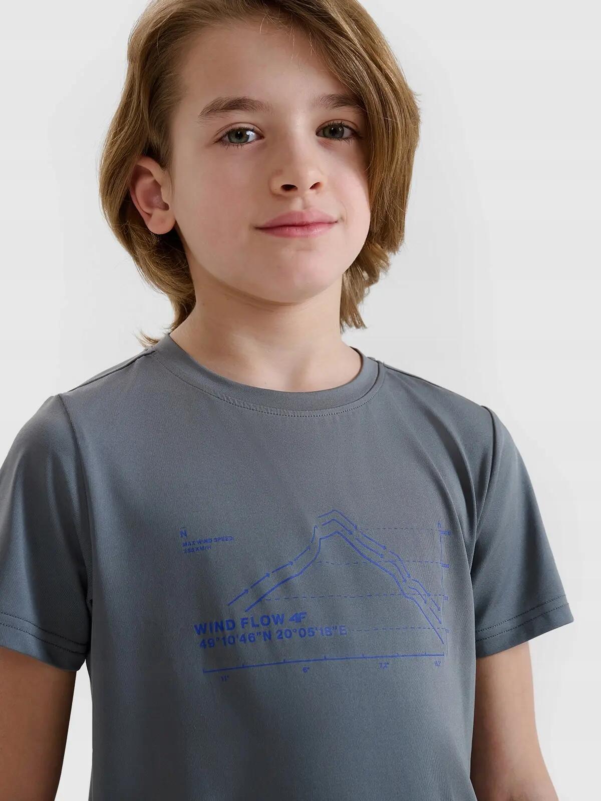 T-SHIRT CHŁOPIĘCY 4F KOSZULKA SPORTOWA SZYBKOSCHNĄCA 2/7