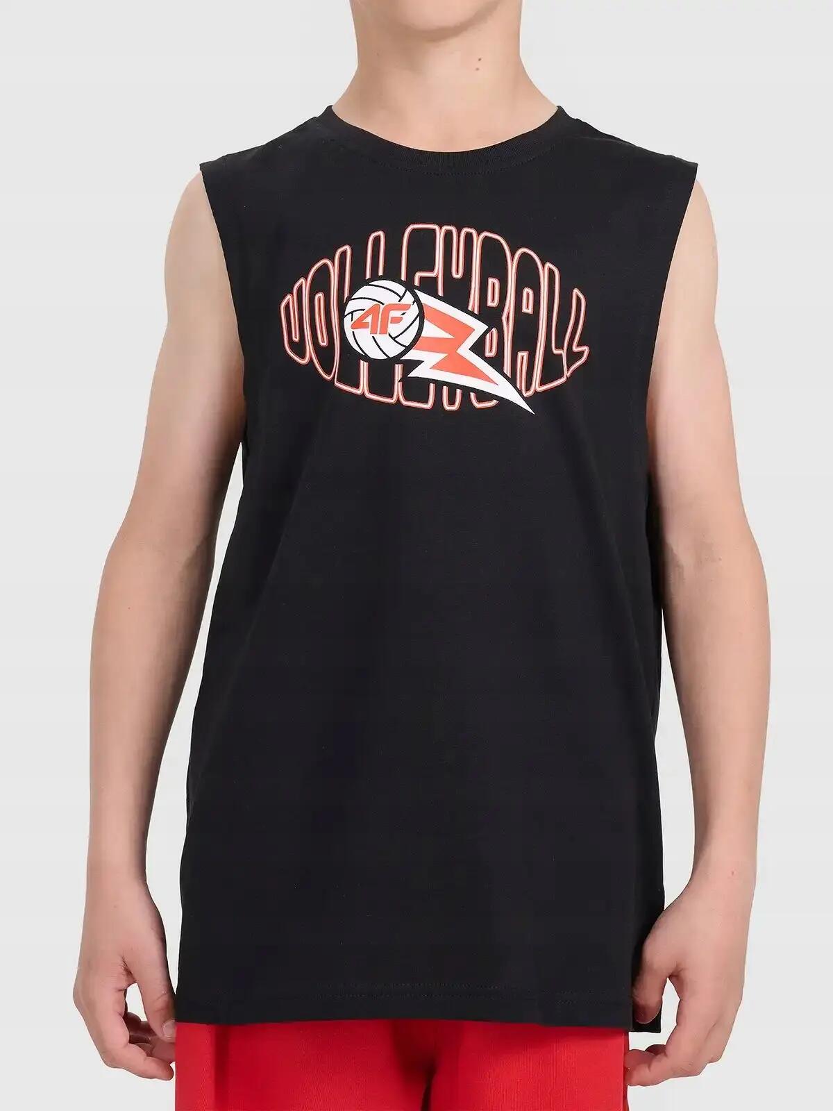 T-SHIRT CHŁOPIĘCY 4F KOSZULKA BEZ RĘKAWÓW 2/6