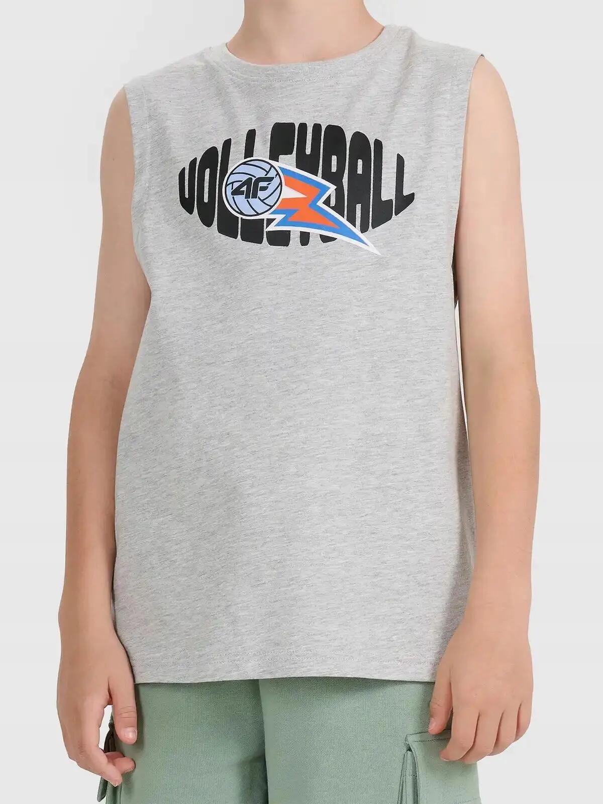 T-SHIRT CHŁOPIĘCY 4F KOSZULKA BEZ RĘKAWÓW 2/4