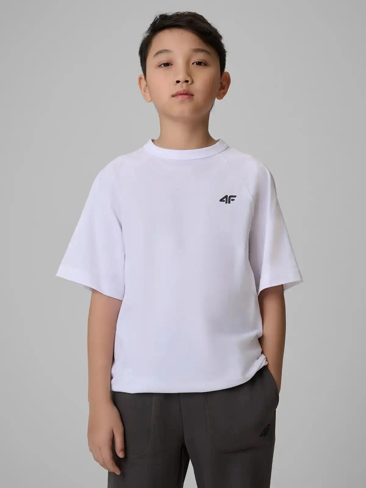 T-SHIRT CHŁOPIĘCY 4F KOSZULKA BAWEŁNIANA GŁADKA 2/10
