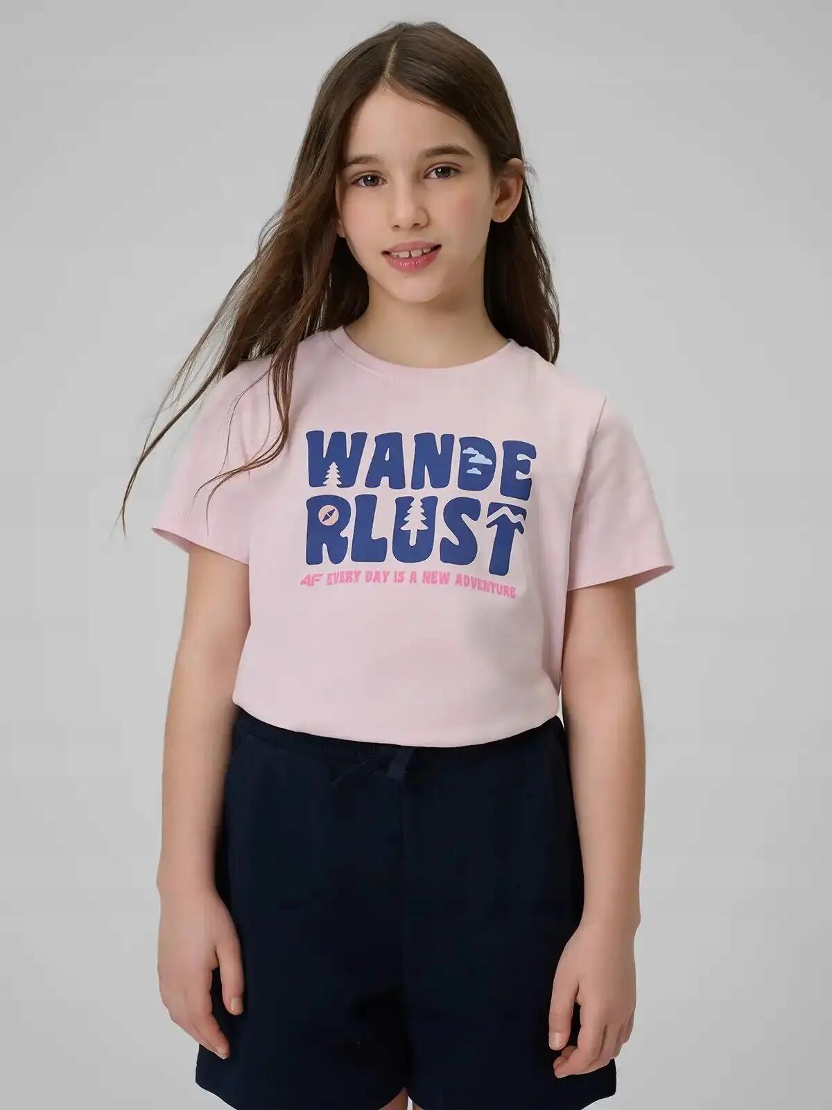 T-SHIRT 4F KOSZULKA DZIEWCZĘCA SPORTOWA BAWEŁNIANA 2/10