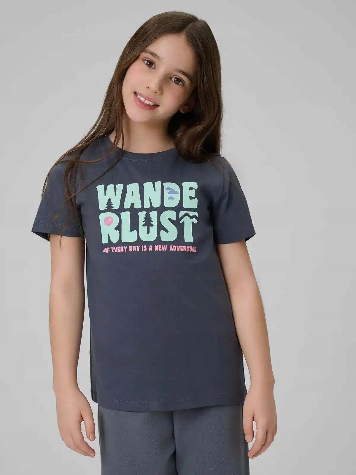 T-SHIRT 4F KOSZULKA DZIEWCZĘCA SPORTOWA BAWEŁNIANA 2/10