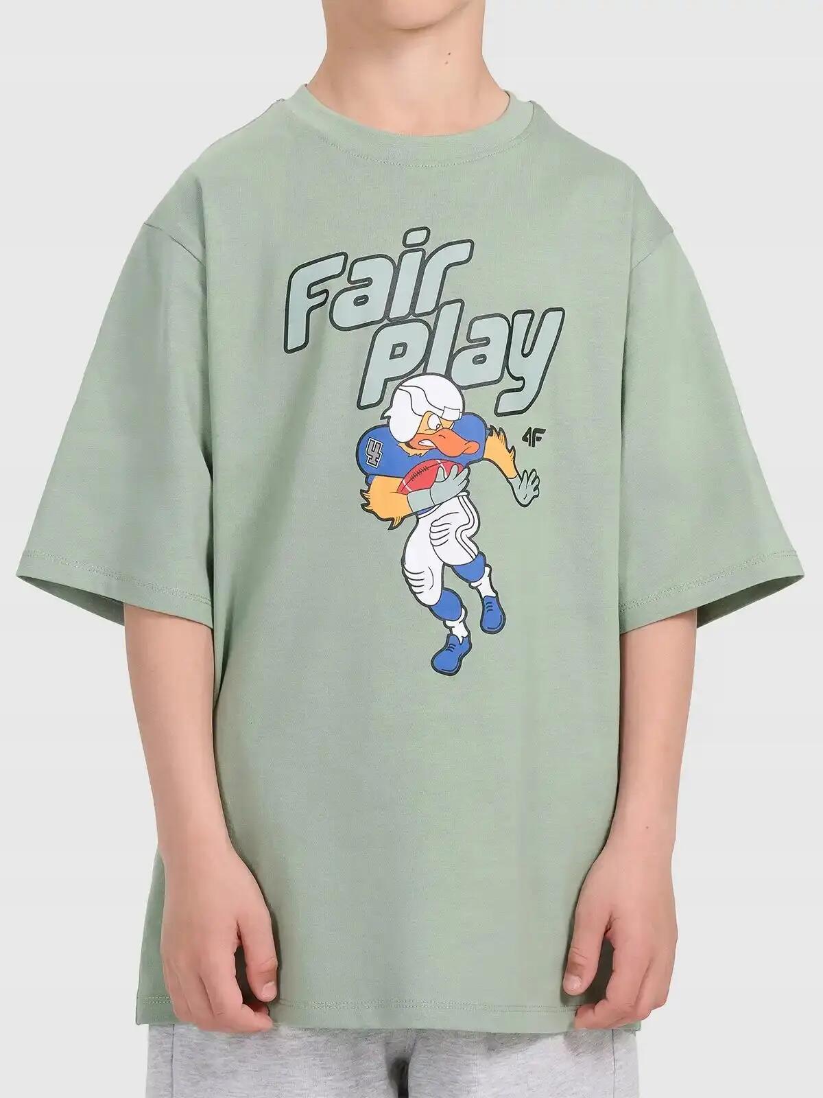 T-SHIRT CHŁOPIĘCY 4F KOSZULKA SPORTOWA Z 3/6