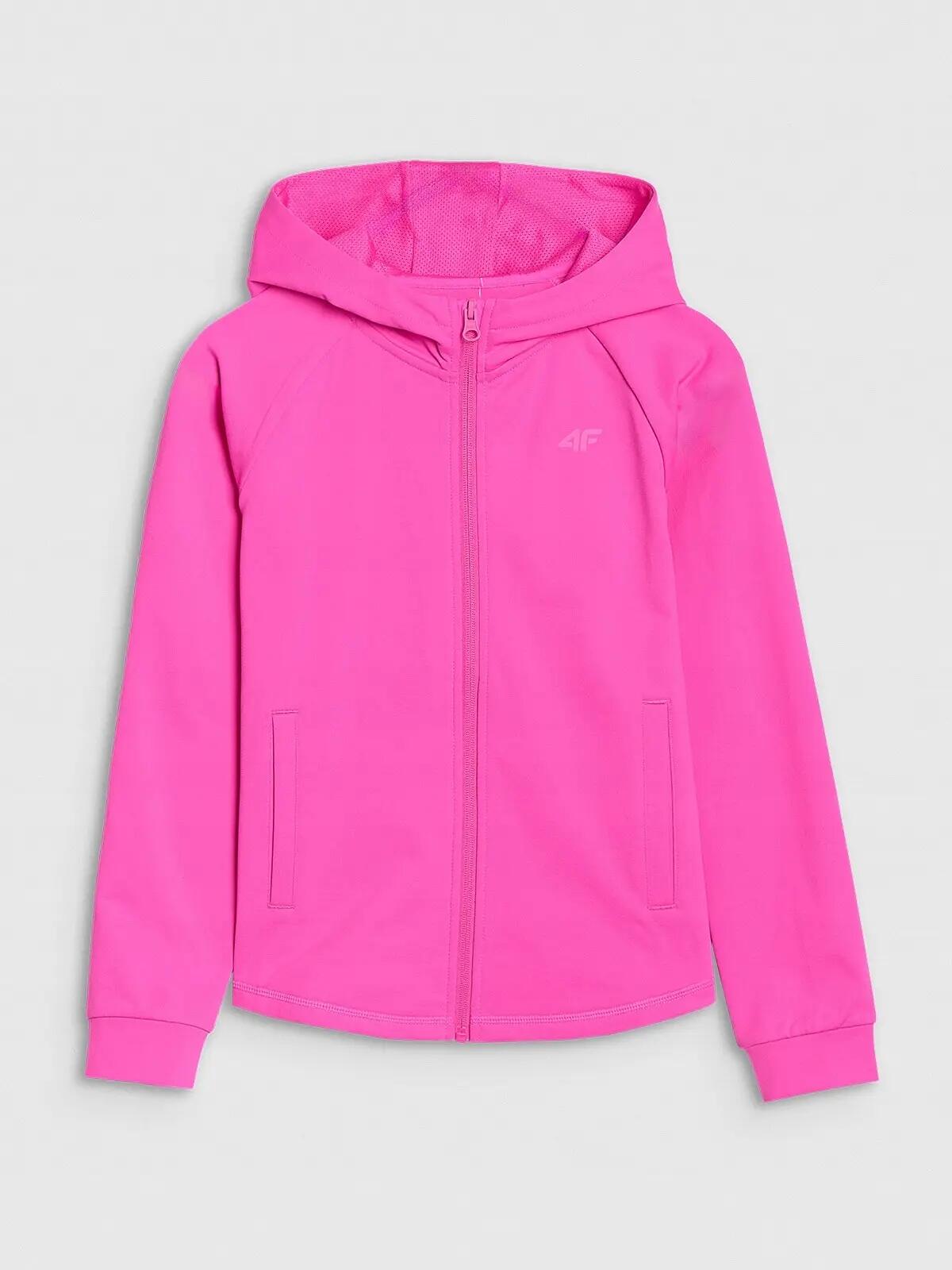 Bluza sportowa rozpinana 4F F448 z kapturem różowa 6/8