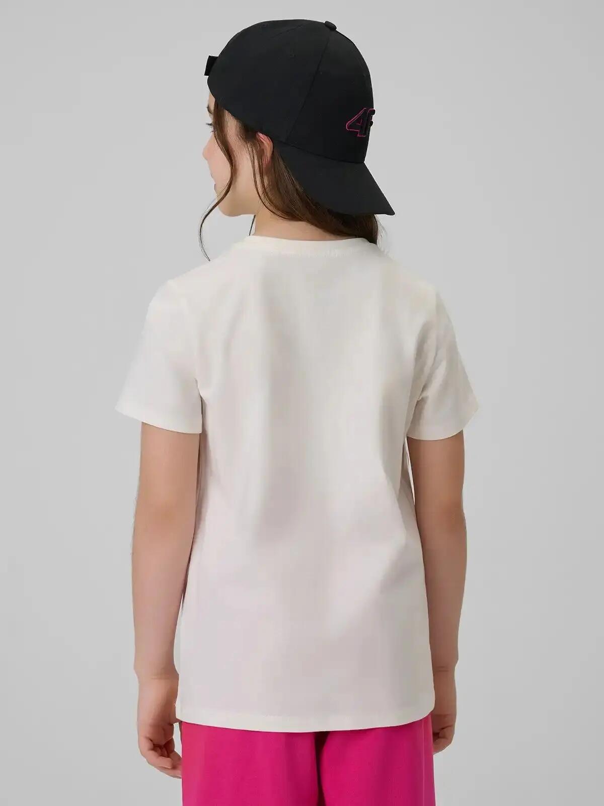 KOSZULKA DZIEWCZĘCA 4F T-SHIRT SPORTOWY BAWEŁNIANY 6/10