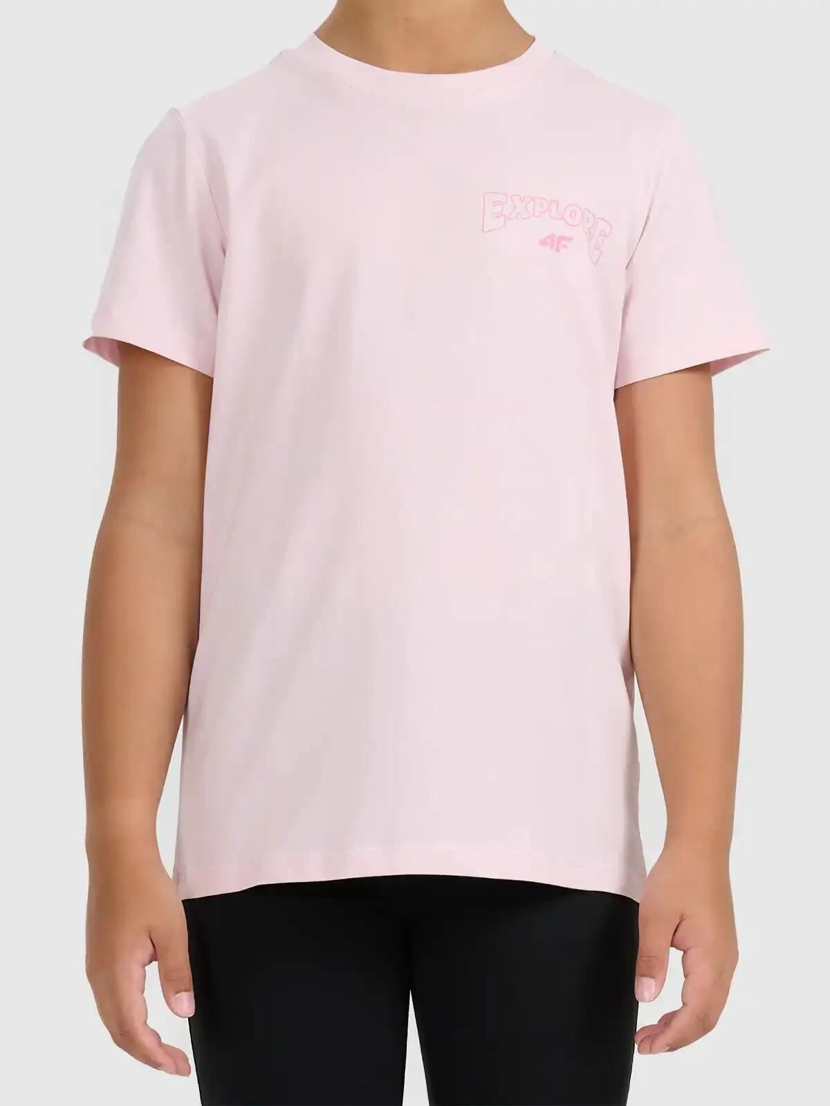 KOSZULKA DZIEWCZĘCA 4F T-SHIRT SPORTOWY BAWEŁNIANY 4/10