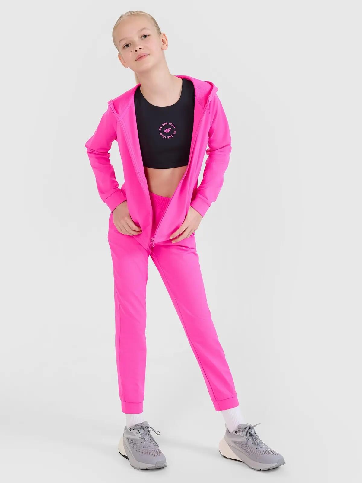 Bluza sportowa rozpinana 4F F448 z kapturem różowa