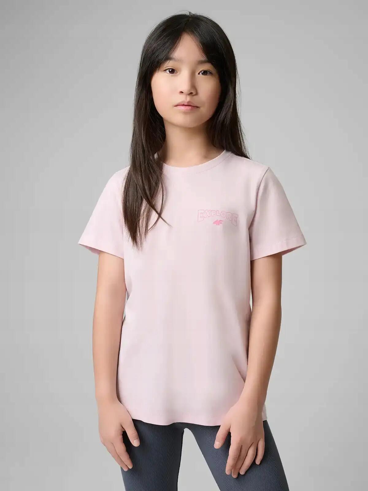 KOSZULKA DZIEWCZĘCA 4F T-SHIRT SPORTOWY BAWEŁNIANY 3/10