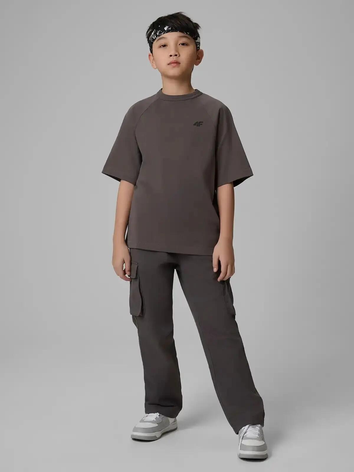 T-SHIRT CHŁOPIĘCY 4F KOSZULKA BAWEŁNIANA GŁADKA 8/10