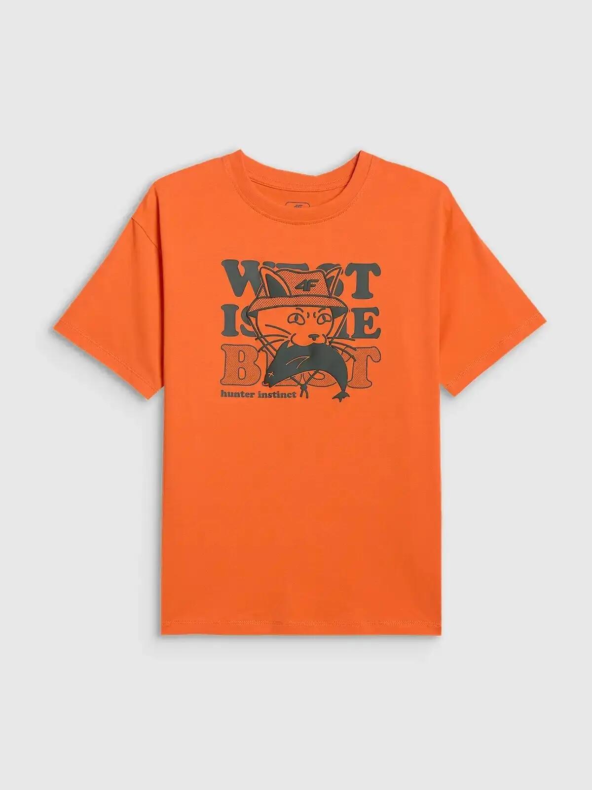 4F T-SHIRT CHŁOPIĘCY BAWEŁNIANY KOSZULKA Z 8/10