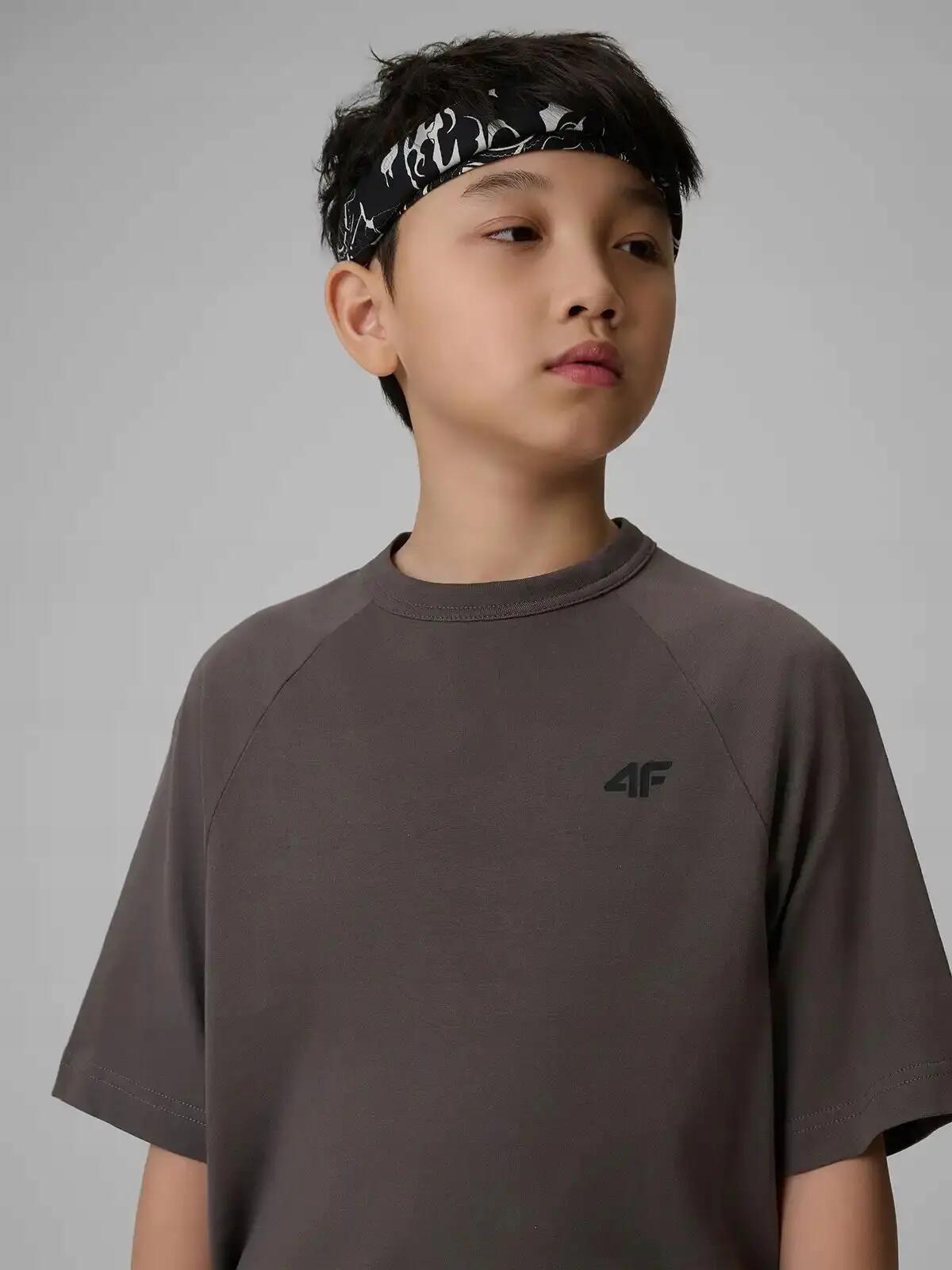 T-SHIRT CHŁOPIĘCY 4F KOSZULKA BAWEŁNIANA GŁADKA 7/10