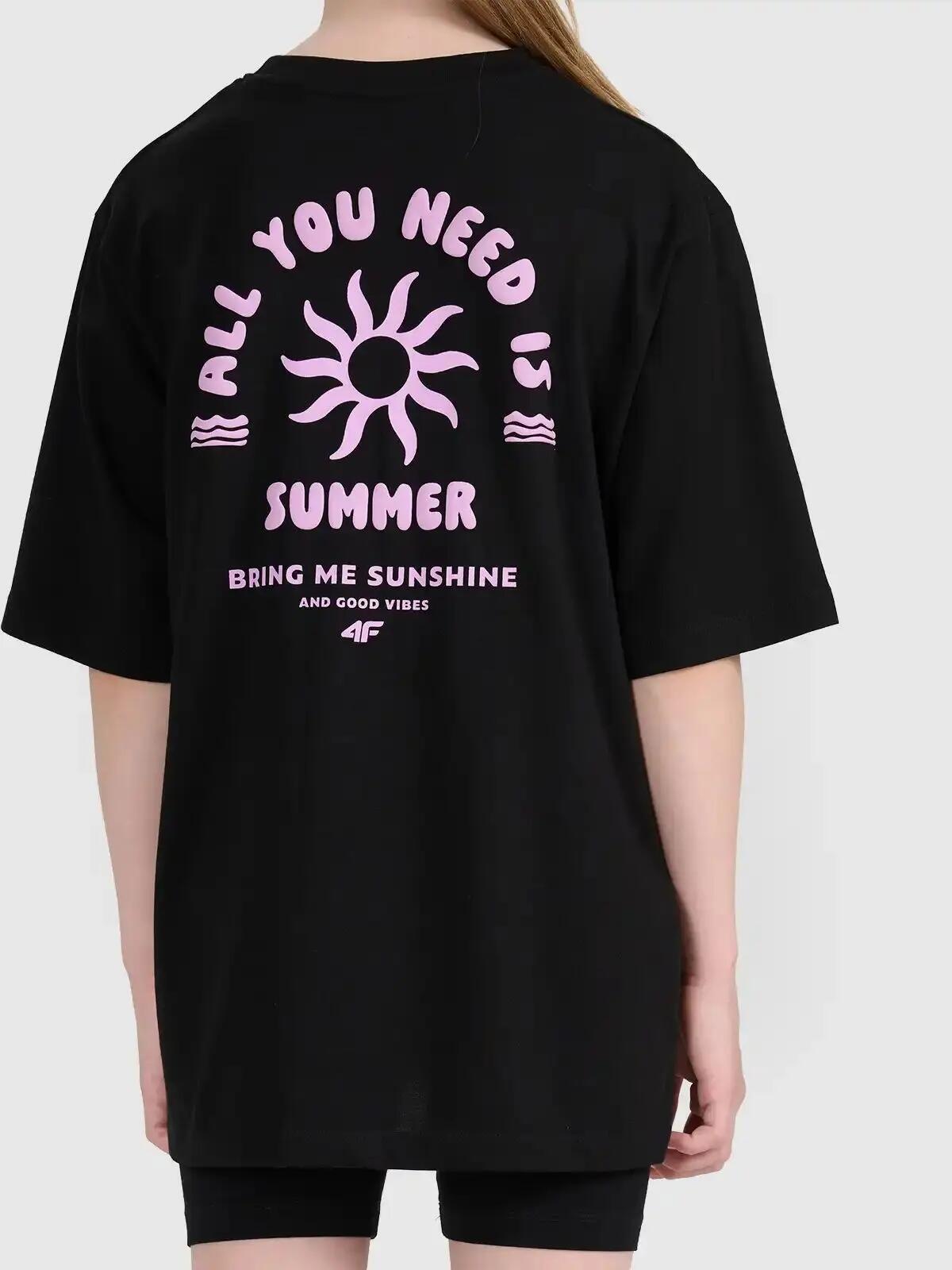 T-SHIRT DZIEWCZĘCY 4F SPORTOWY KOSZULKA Z 3/4