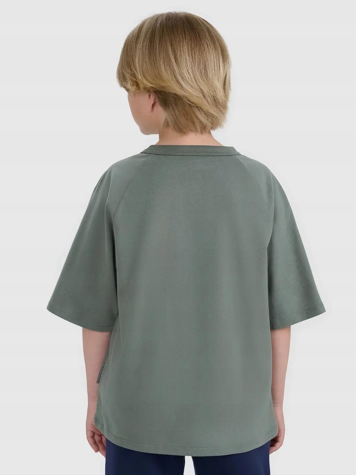 T-SHIRT CHŁOPIĘCY 4F KOSZULKA OVERSIZE BAWEŁNIANA 4/8