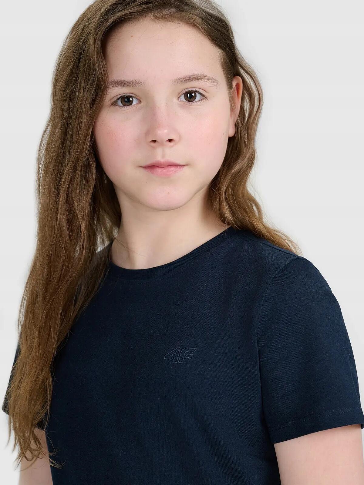 T-SHIRT DZIEWCZĘCY 4F KOSZULKA DZIECIĘCA 140 3/4