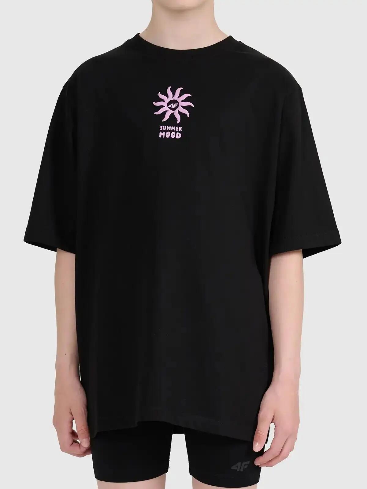 T-SHIRT DZIEWCZĘCY 4F SPORTOWY KOSZULKA Z 2/4