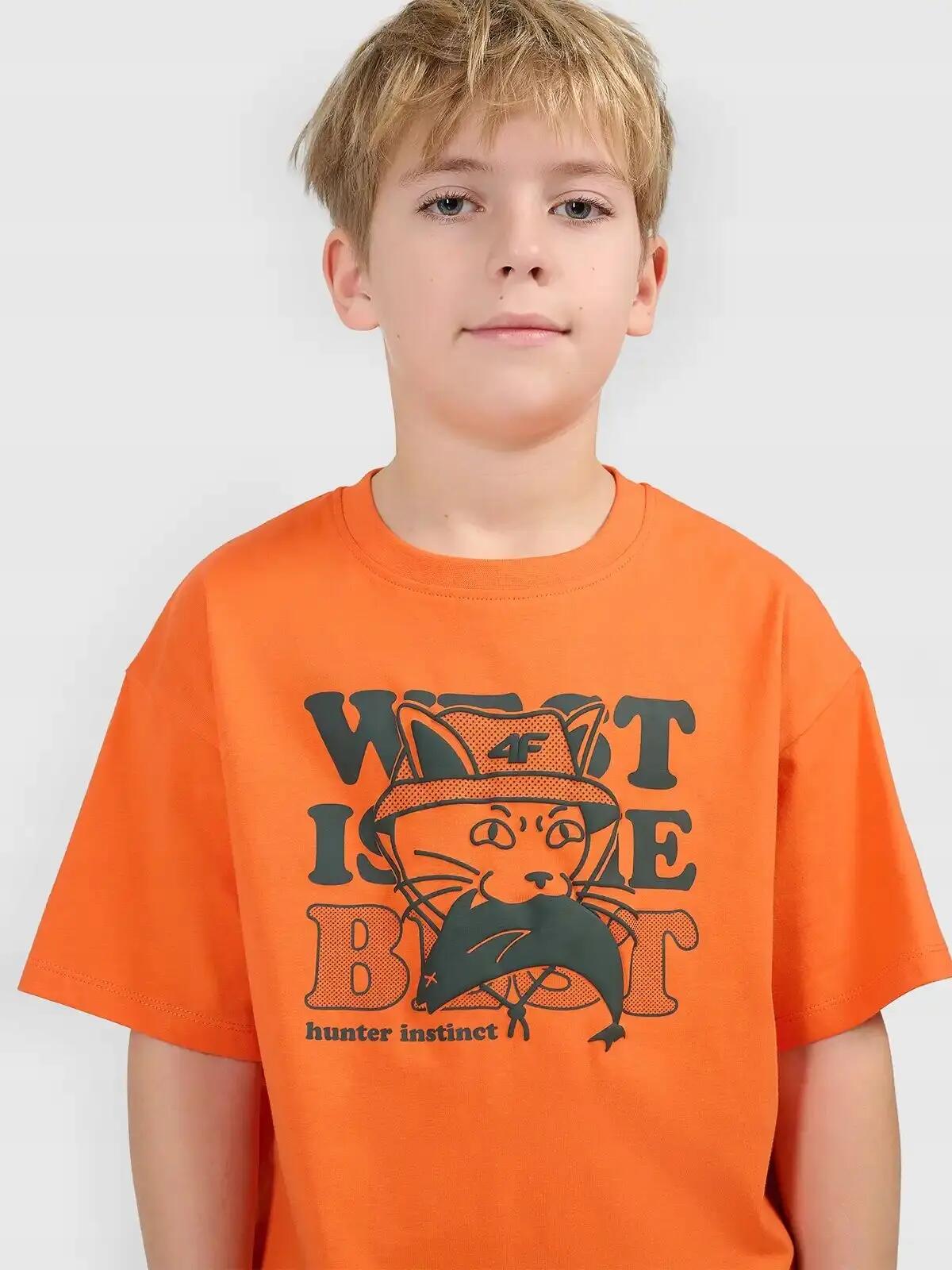 4F T-SHIRT CHŁOPIĘCY BAWEŁNIANY KOSZULKA Z 5/10