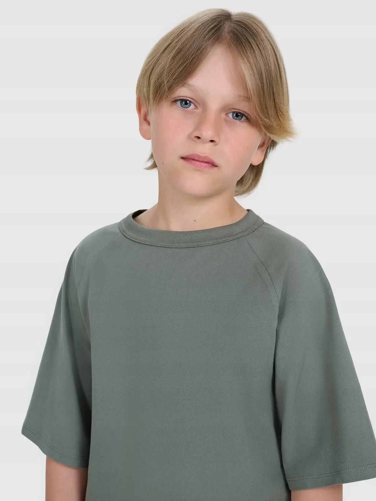 T-SHIRT CHŁOPIĘCY 4F KOSZULKA OVERSIZE BAWEŁNIANA 3/8