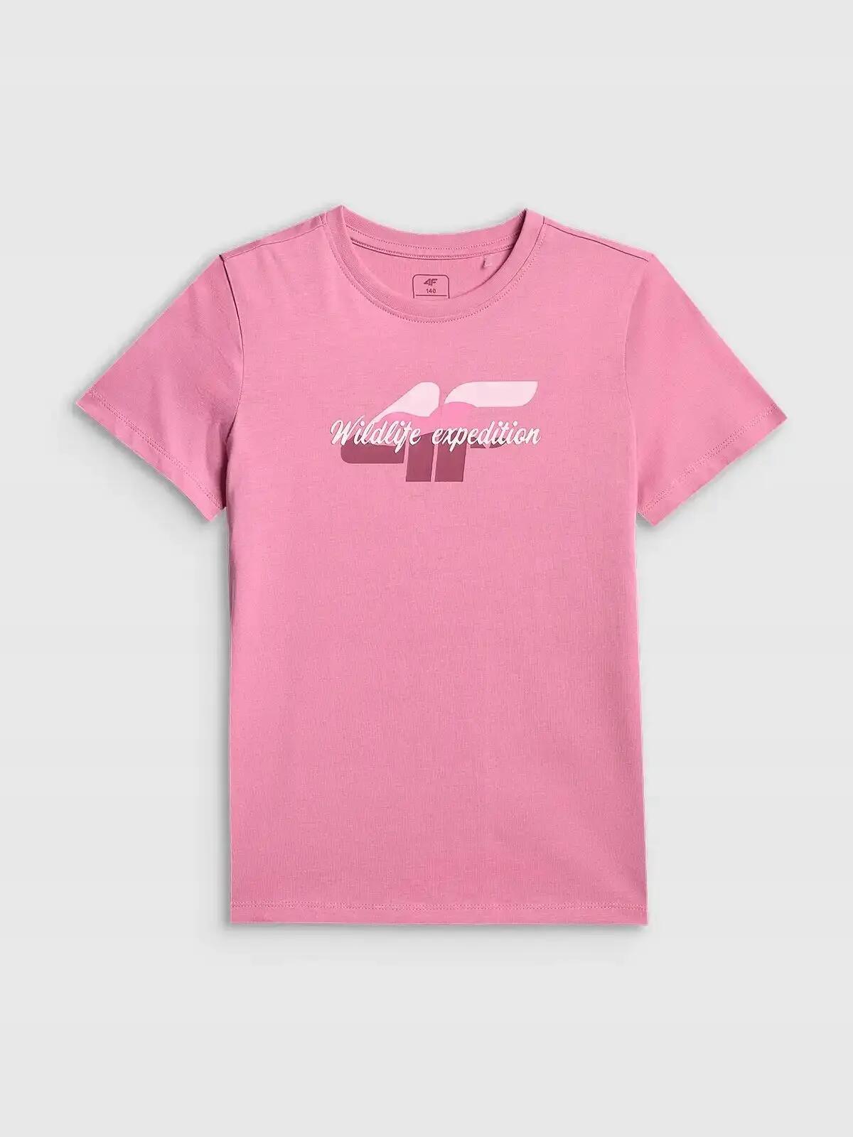 KOSZULKA DZIEWCZĘCA 4F T-SHIRT SPORTOWY BAWEŁNIANY 10/10