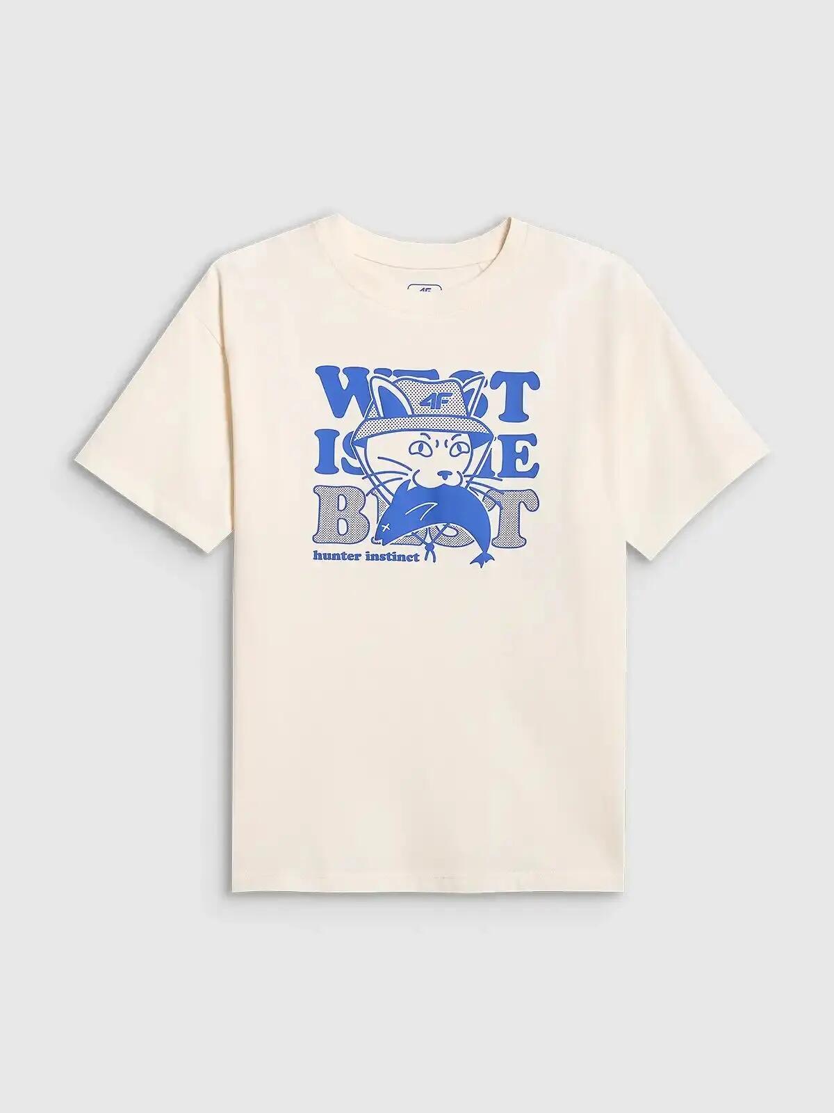 4F T-SHIRT CHŁOPIĘCY BAWEŁNIANY KOSZULKA Z 10/10