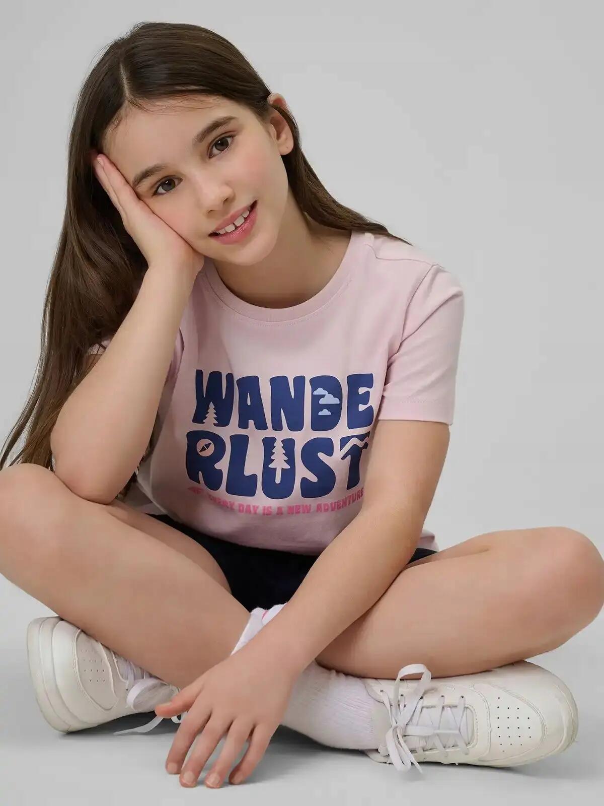 T-SHIRT 4F KOSZULKA DZIEWCZĘCA SPORTOWA BAWEŁNIANA 8/10