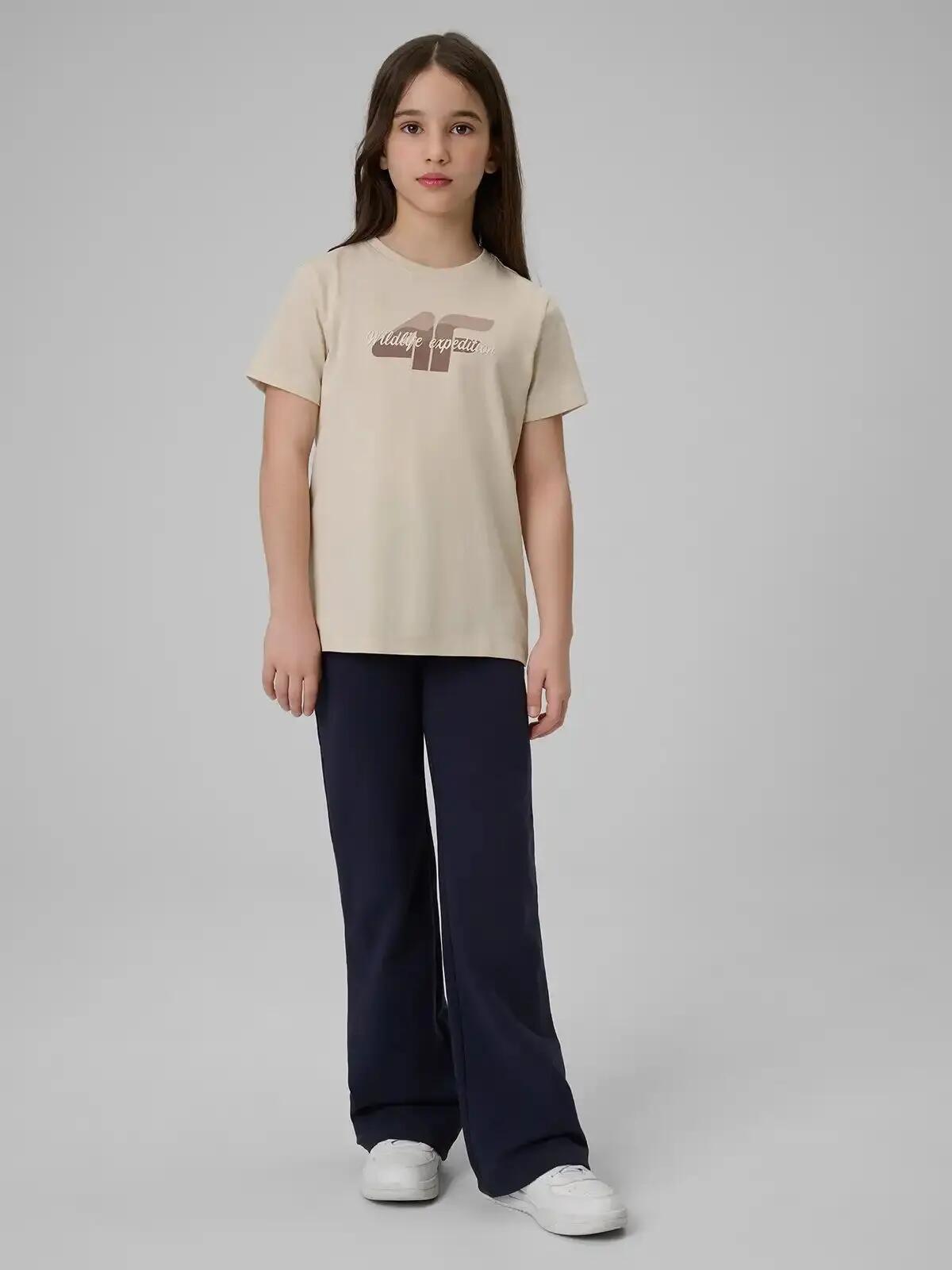 KOSZULKA DZIEWCZĘCA 4F T-SHIRT SPORTOWY BAWEŁNIANY 9/10