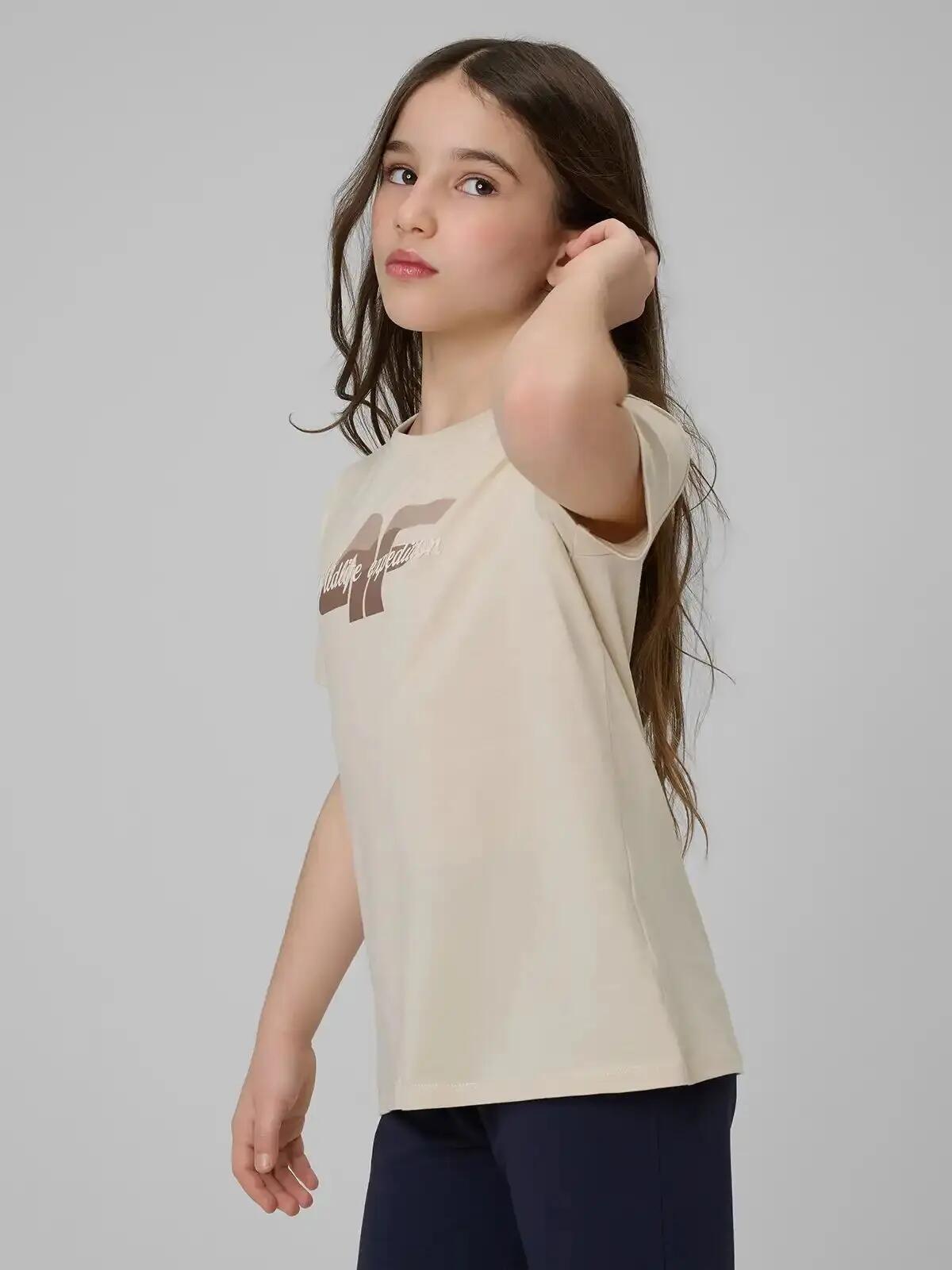 KOSZULKA DZIEWCZĘCA 4F T-SHIRT SPORTOWY BAWEŁNIANY 7/10