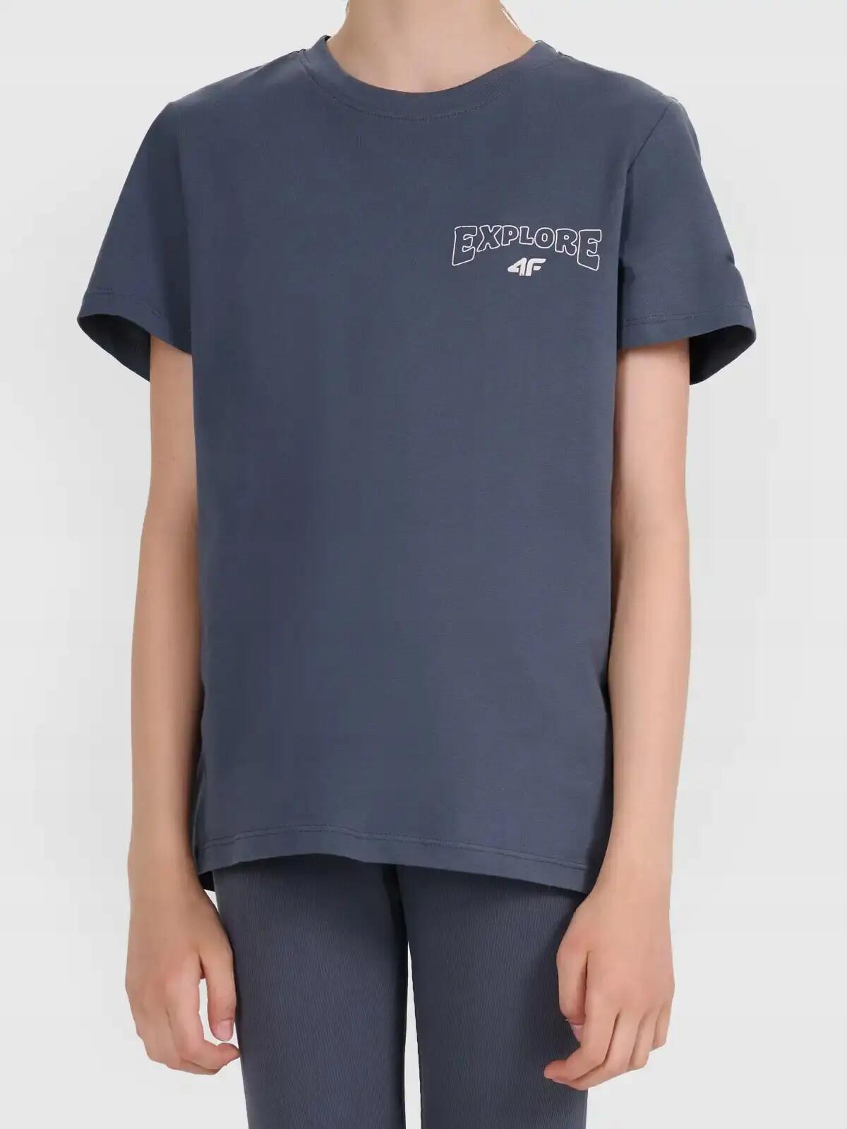 KOSZULKA DZIEWCZĘCA 4F T-SHIRT SPORTOWY BAWEŁNIANY 6/10
