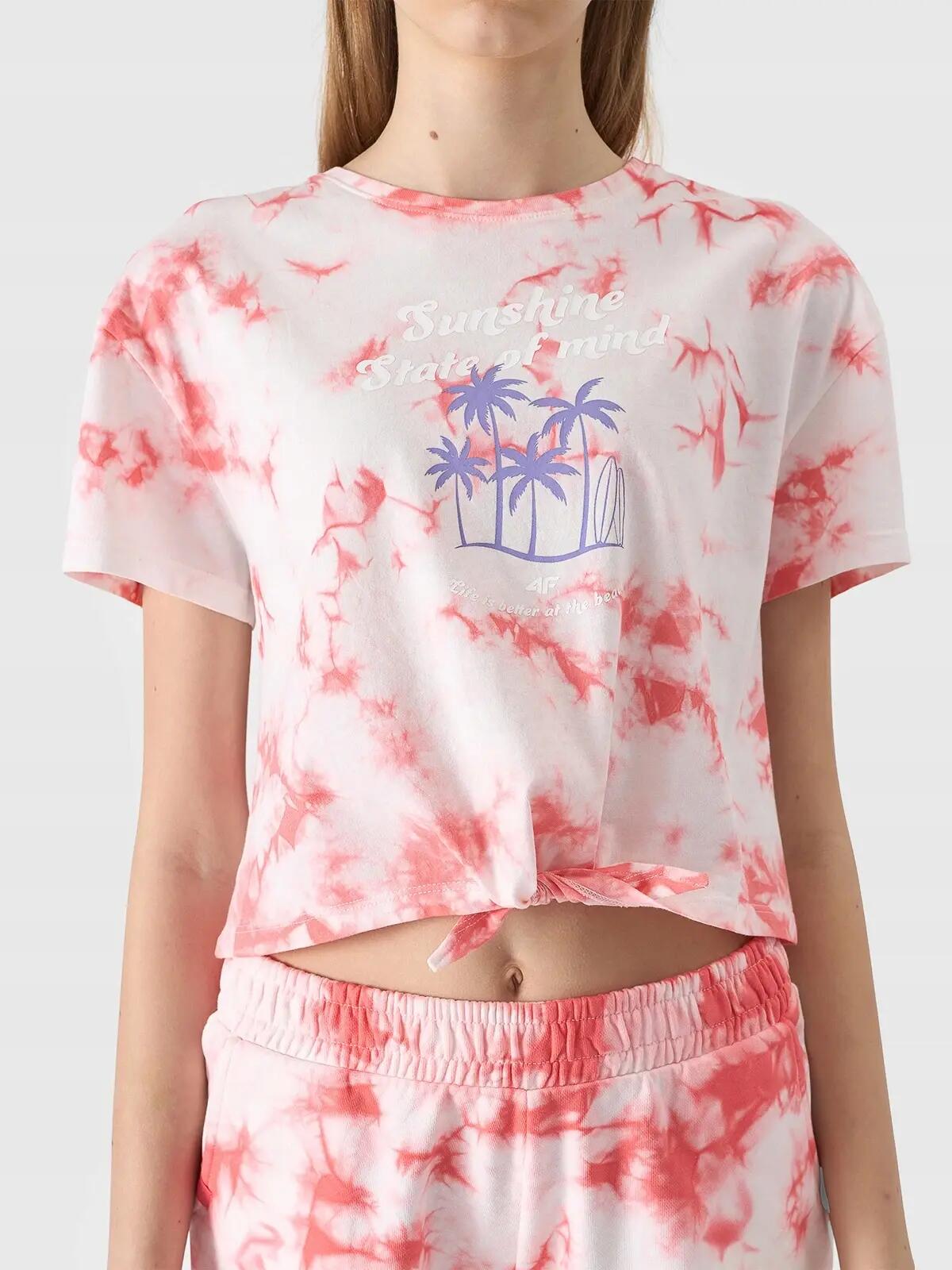 T-SHIRT DZIEWCZĘCY 4F TOP KOSZULKA DZIECIĘCA 8/9