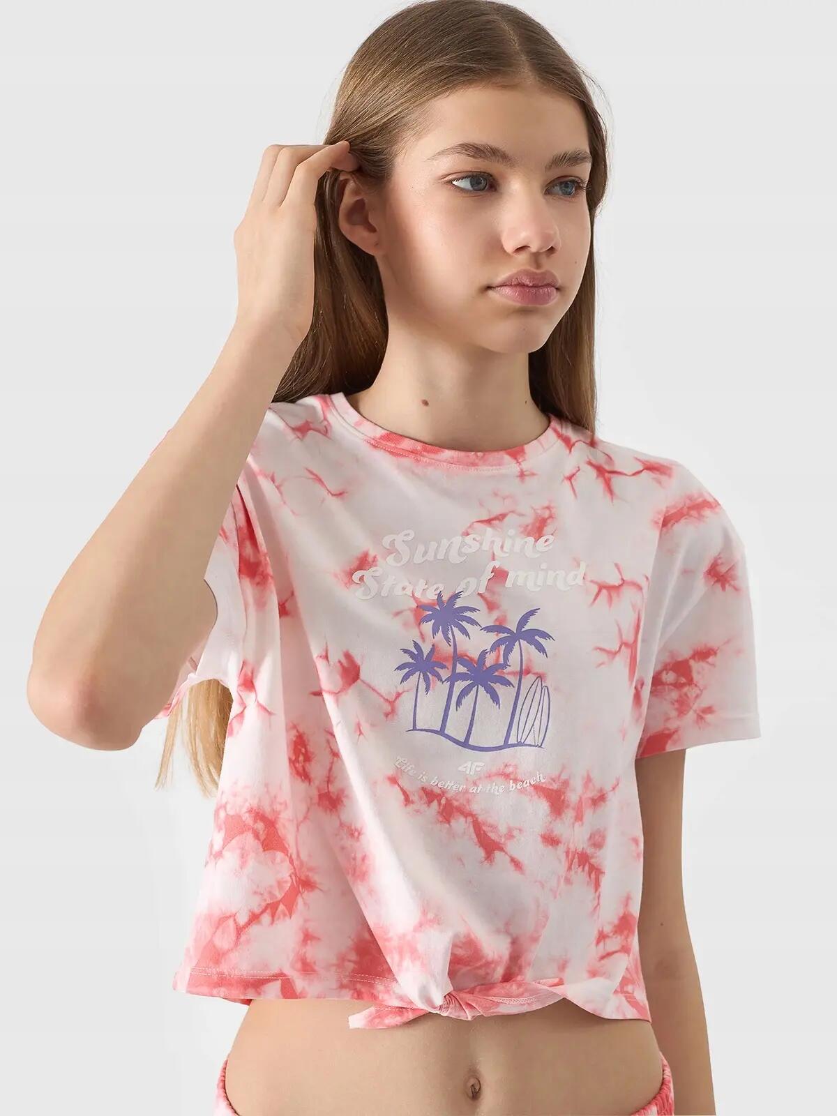 T-SHIRT DZIEWCZĘCY 4F TOP KOSZULKA DZIECIĘCA 3/9