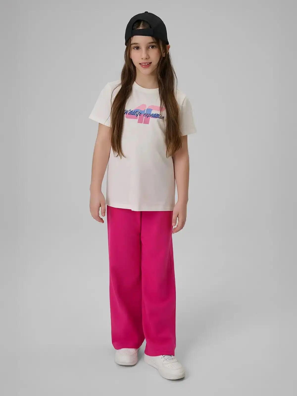 KOSZULKA DZIEWCZĘCA 4F T-SHIRT SPORTOWY BAWEŁNIANY 8/10