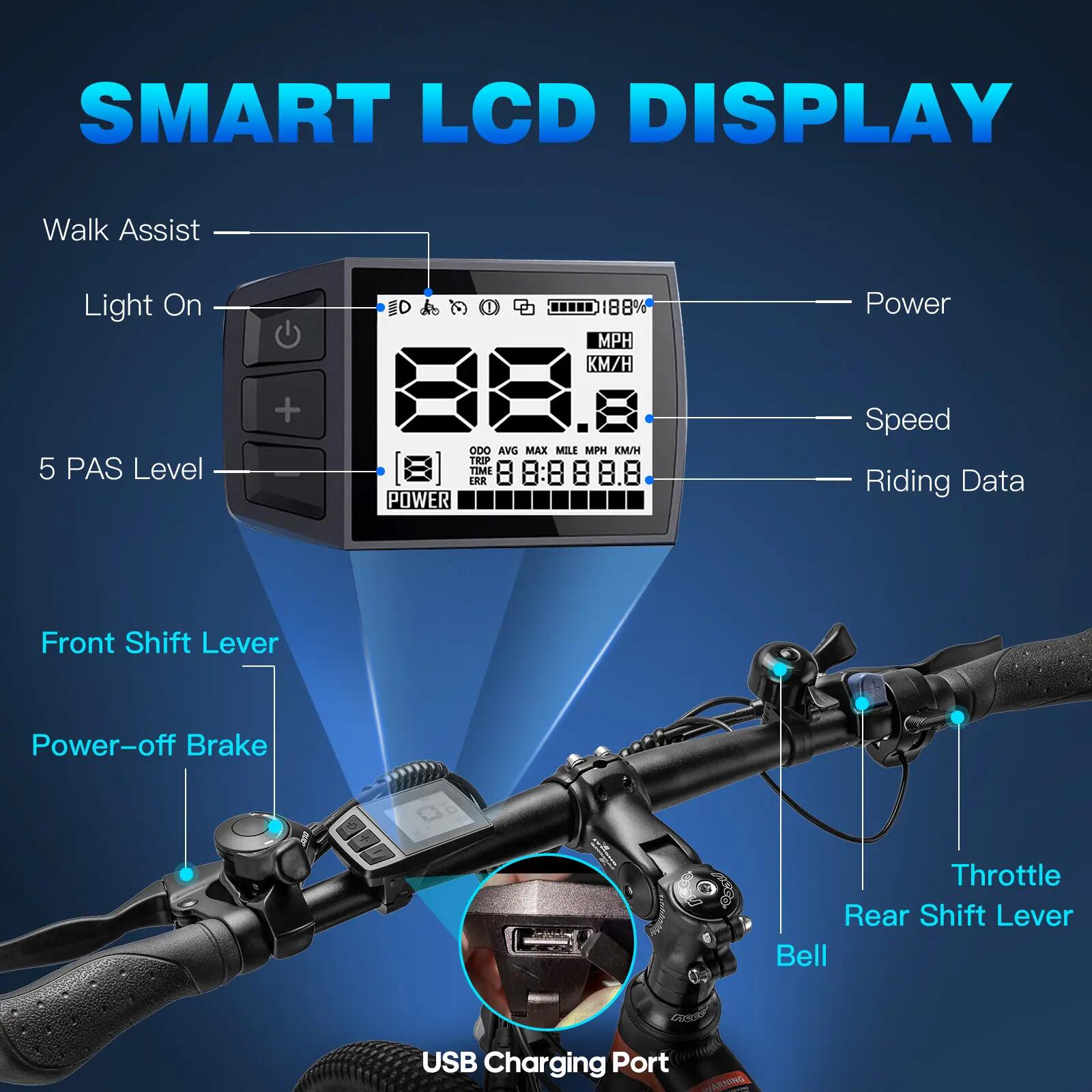 Bicicleta elétrica FAFREES 26 Hailong One, bateria 36V 13,5Ah, pneus 26" 7/9