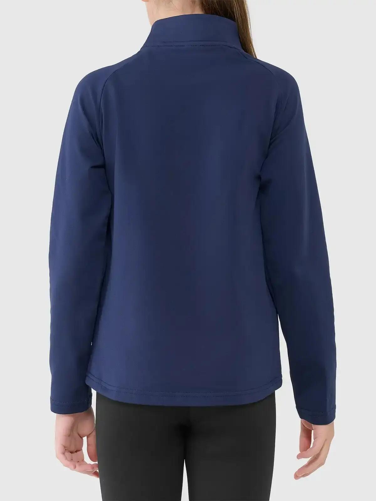 BLUZA DZIEWCZĘCA 4F SPORTOWA TRENINGOWA ROZPINANA Z KAPTUREM 3/4