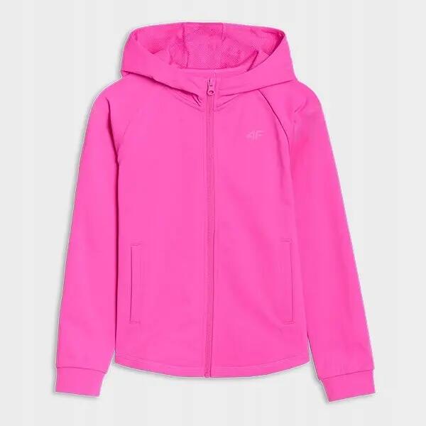 Bluza sportowa rozpinana 4F F448 z kapturem różowa 7/8