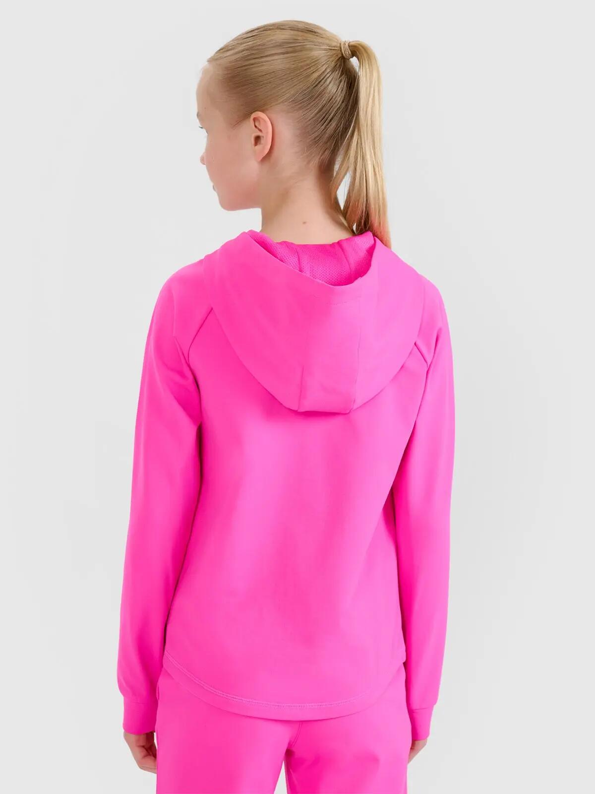 Bluza sportowa rozpinana 4F F448 z kapturem różowa 3/8