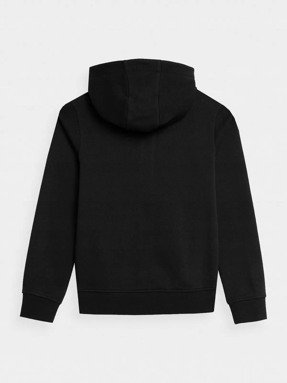 4F BLUZA DZIEWCZĘCA ROZPINANA Z KAPTUREM DRESOWA DZIECIĘCA CZARNA 10/10